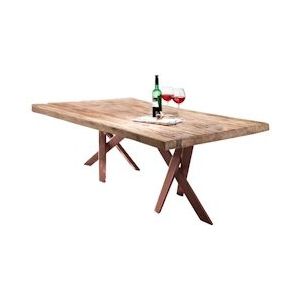 SIT Möbel Eettafel 200 cm | Tafelblad teak natuur | Metalen frame antiek bruin | B 200 x D 100 x H 74 cm | 15691-00 | Serie TABLES & CO - meerkleurig Multi-materiaal 15691-00