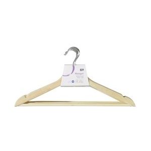 aro houten kledinghangers, hout, 43 x 1,2 x 22 cm, 12 stuks - beige Hout 13822