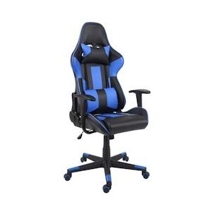Mendler Bureaustoel HWC-F84, bureaustoel gaming stoel uitvoerende draaistoel, kunstleer ~ zwart/blauw - blauw Synthetisch materiaal 70542