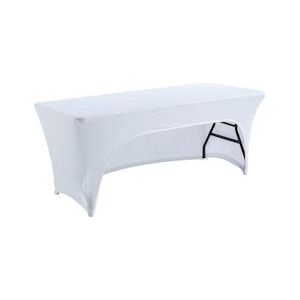 Oviala Business Witte tafelkleedhoes met opening voor 180cm klaptafel - wit Polyester 103870