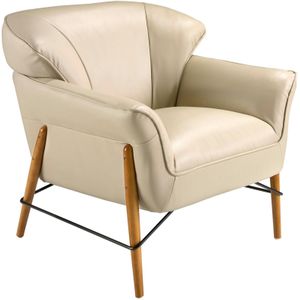 AC ANGEL CERDÁ Angel Cerdá  Fauteuil van zandleer 5129C - beige Bont 8435631031741