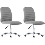 vidaXL Eetkamerstoelen 2 st stof lichtgrijs - 283599