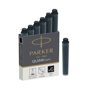 Parker Quink Mini inktpatronen zwart, doos met 6 stuks - 3501179504070