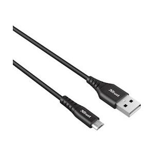 Trust Ndura oplaad- en gegevenskabel, USB naar micro-USB, 1 m, zwart - blauw Papier 8713439235678
