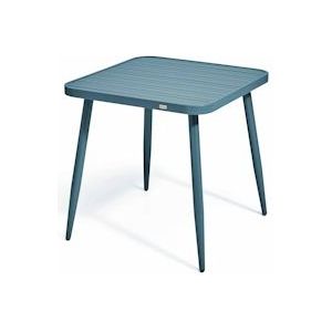 Oviala Business Vierkante aluminium tuintafel in eendenblauw - Oviala - blauw Aluminium 108019