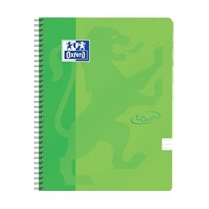 Oxford School Touch spiraalblok, ft A4, 140 bladzijden, gelijnd, groen (lime) - 5904017342144