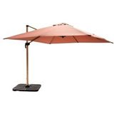 Oviala Business Offset parasol 3x3m en 4 opvulplaten met klei-houteffect - roze 109425