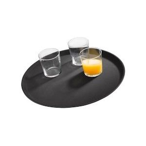 APS Set van 2 dienbladen/serveerbladen -GASTRO-Ø 27,5 cm, H: 2 cm - zwart Kunststof 67500