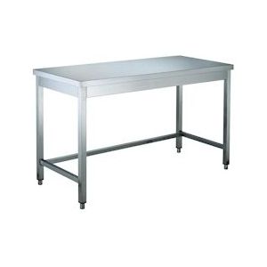 Vaiotec Roestvrij stalen werktafel Easy + steun 80 x 70 x 85 cm - Roestvrij staal 10135