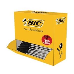 Bic balpen Cristal Medium voordeelpak van 100, zwart - zwart 942911