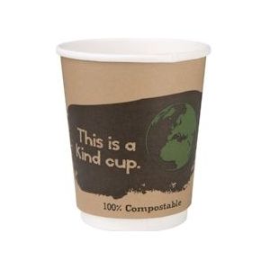 Composteerbare dubbelwandige koffiebekers | 500 stuks | 9,1(h) x 8(Ø)cm - GAS-DY985