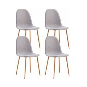 Pak van 4 eetkamerstoelen Lino Nuova lichtgrijs 91x51x44 cm Thinia Home - grijs Textiel 8429160022325