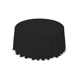 Gastro Uzal Ronde tafelkleed zwart 240 cm 50% polyester 50% katoen - wit GUS240