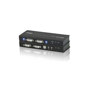 ATEN CE604 KVM Extender, 2x DVI, Audio, USB, RS232 - zwart CE604