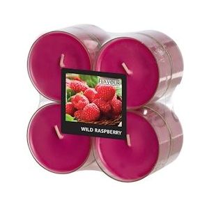 PAPSTAR, Geurtheelichten maxi "Flavour by GALA" Ø 59 mm · 24 mm wijnrood - Wild Raspberry in behuizing van - rood 96995