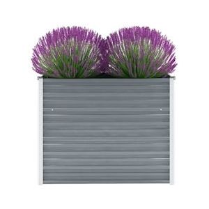 VidaXL Verhoogde Plantenbak 100x40x77 cm - Gegalvaniseerd Staal Grijs