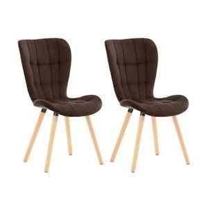 CLP Set van 2 stoelen Elda fluweel bruin - 325017