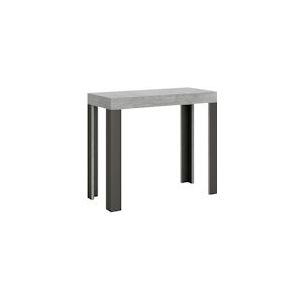 Itamoby Uitschuifbare console 90x40/196 cm Small Line Antraciet Cementstructuur - VE090COLIN196-CM-AN