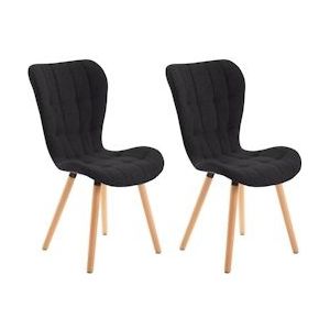 CLP Set van 2 stoelen Elda stof zwart - 325003