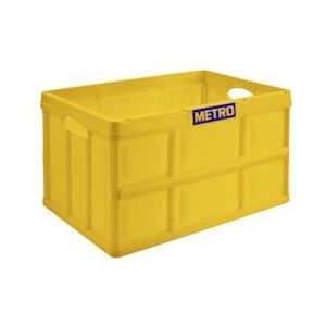 METRO Professional Opvouwbare Transportbox, Polypropyleen, 53 x 36 x 29,5 cm, 46 L, 40 kg, geel - geel Polypropyleen, kunststof 229039