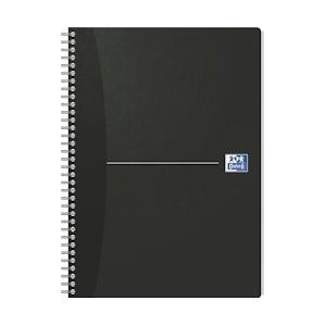 Oxford Office Essentials spiraalschrift, 180 bladzijden, ft A4, gelijnd, zwart - 3020120029825