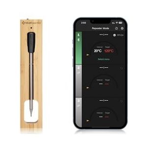 MostEssential Smart Vleesthermometer - Bluetooth 5.2 - Single Probe Edition - zwart Roestvrij staal 8720726622448
