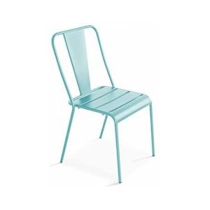 Oviala Business Turquoise metalen terrasstoel - Oviala - blauw Staal 108403