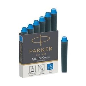 Parker Quink Mini inktpatronen blauw, doos met 6 stuks - 3501179504094