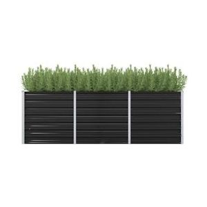 VidaXL Verhoogde Plantenbak 240x80x77 cm - Gegalvaniseerd Staal Antraciet