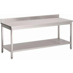 Gastronoble Gastro M werktafel met opstaande rand en plank 100cm lang - 5050984691942