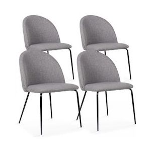 Oviala Business Set van 4 stoelen in antraciet stof - grijs Textiel 108104