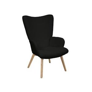 SVITA OLAV fauteuil wing chair relaxfauteuil armleuning hoge rug modern zwart - zwart Polyester 97102