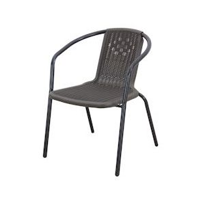 aro Stapelbare stoel, staal / polypropyleen, 56 x 56 x 74 cm, rotan look, met armleuning, bruin - bruin Kunststof 4337255712553