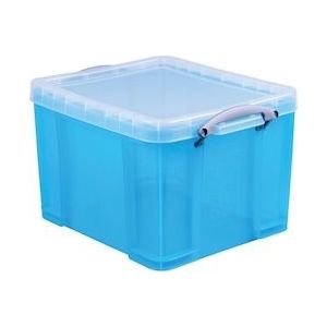 Really Useful Box opbergdoos 35 liter, transparant helblauw, Pak van 6 - 5060024804850