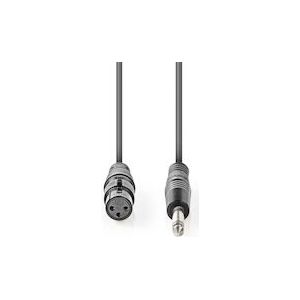 Nedis Ongebalanceerde Audiokabel - XLR 3-Pins Female - 6,35 mm Male - Vernikkeld - 10.0 m - Rond - PVC - Donkergrijs - Gift Box - 5412810295425