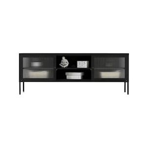 DS4U - Next Level industrieel metalen tv meubel  - recht - zwart Metaal 10274-ZW38
