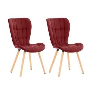 CLP Set van 2 stoelen Elda fluweel rood - 325020