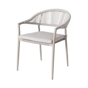 METRO Professional Outdoor stoel, staal / PE-rotan / polyester, 57 x 63 x 79 cm, stapelbaar, inclusief kussen, beige - beige Multi-materiaal 4337255274143
