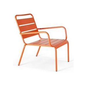 Oviala Business Lage oranje stalen fauteuil - oranje Staal 104041