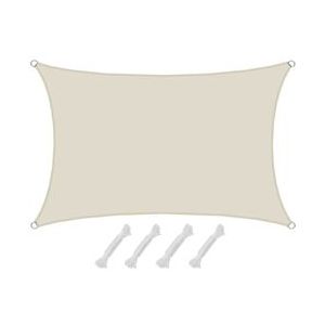 AMANKA 1 x 2m Zonneluifel Rechthoekig Waterdicht - Tuinluifel Zonbescherming Rechthoek - beige 17276