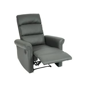 Mendler TV fauteuil HWC-J96, relaxfauteuil, verstelbare relaxfunctie kunstleer ~ grijs - grijs Synthetisch materiaal 86226