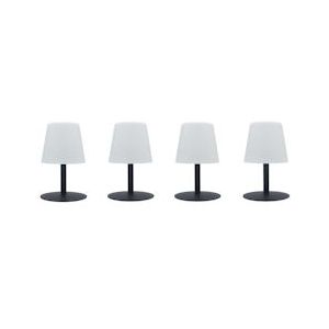 LUMISKY draadloze tafellamp grijs staal voet warm wit LED dimbaar STANDY MINI Rock H25cm x4 - grijs 3760093547123