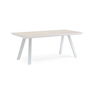 Oviala Business Eettafel van wit keramiek en aluminium - wit 106669