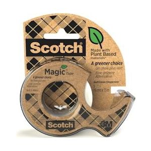 Scotch Plakband Magic Tape A greener choice ft 19 mm x 15 m, op dispenser van 100 % gerecycleerd plastic - 50068060464595