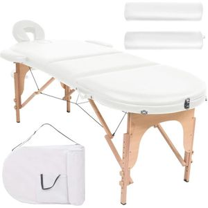 HELLOSHOP26 Opvouwbare massagetafel 4 cm dik en 2 witte kussens 02_0001840 - 3000089261535