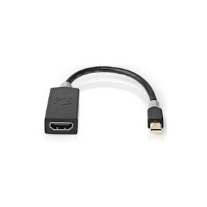 Nedis Mini DisplayPort-Kabel - DisplayPort 1.4 - Mini-DisplayPort Male - HDMI Output - 48 Gbps - Verguld - 0.20 m - Rond - PVC - Antraciet - Polybag - 5412810322749