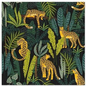 PAPSTAR, Servetten, 3-laags 1/4 vouw 33 cm x 33 cm "Leopard" - groen Papier 87984