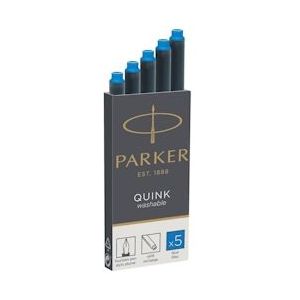 Parker Quink inktpatronen koningsblauw, doos met 5 stuks - blauw 380237