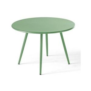 Oviala Business Ronde patio salontafel in cactusgroen metaal 50 cm - groen Staal 105666