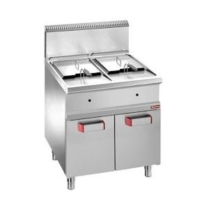 Diamond Gastro gas friteuse dubbele bak per stuk 14 l inhoud staande friteuse - Roestvrij staal G7/F28A7